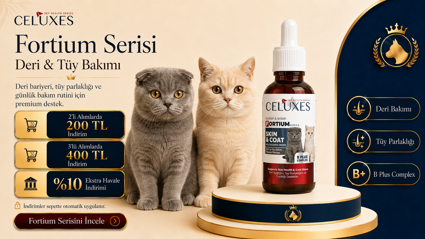 Pomeranian’a Özel Celuxes Bakım Serisi 2li ve 3 lü