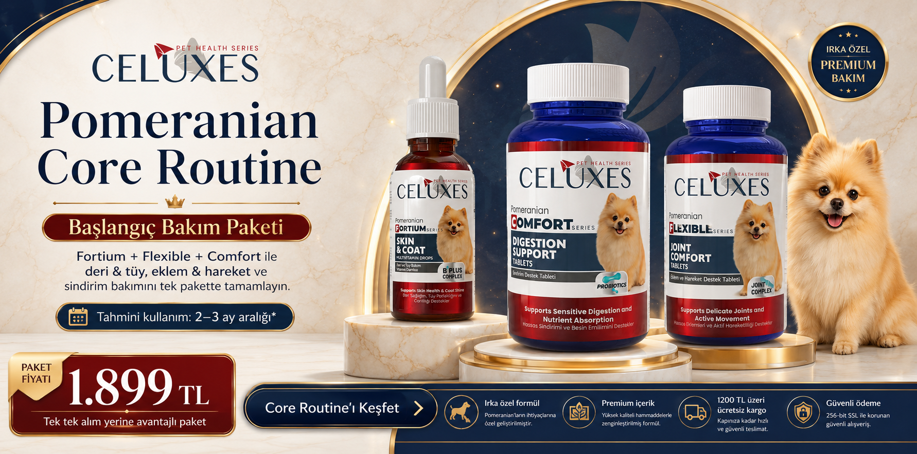 Pomeranian Core Routine Başlangıç Bakım Paketi