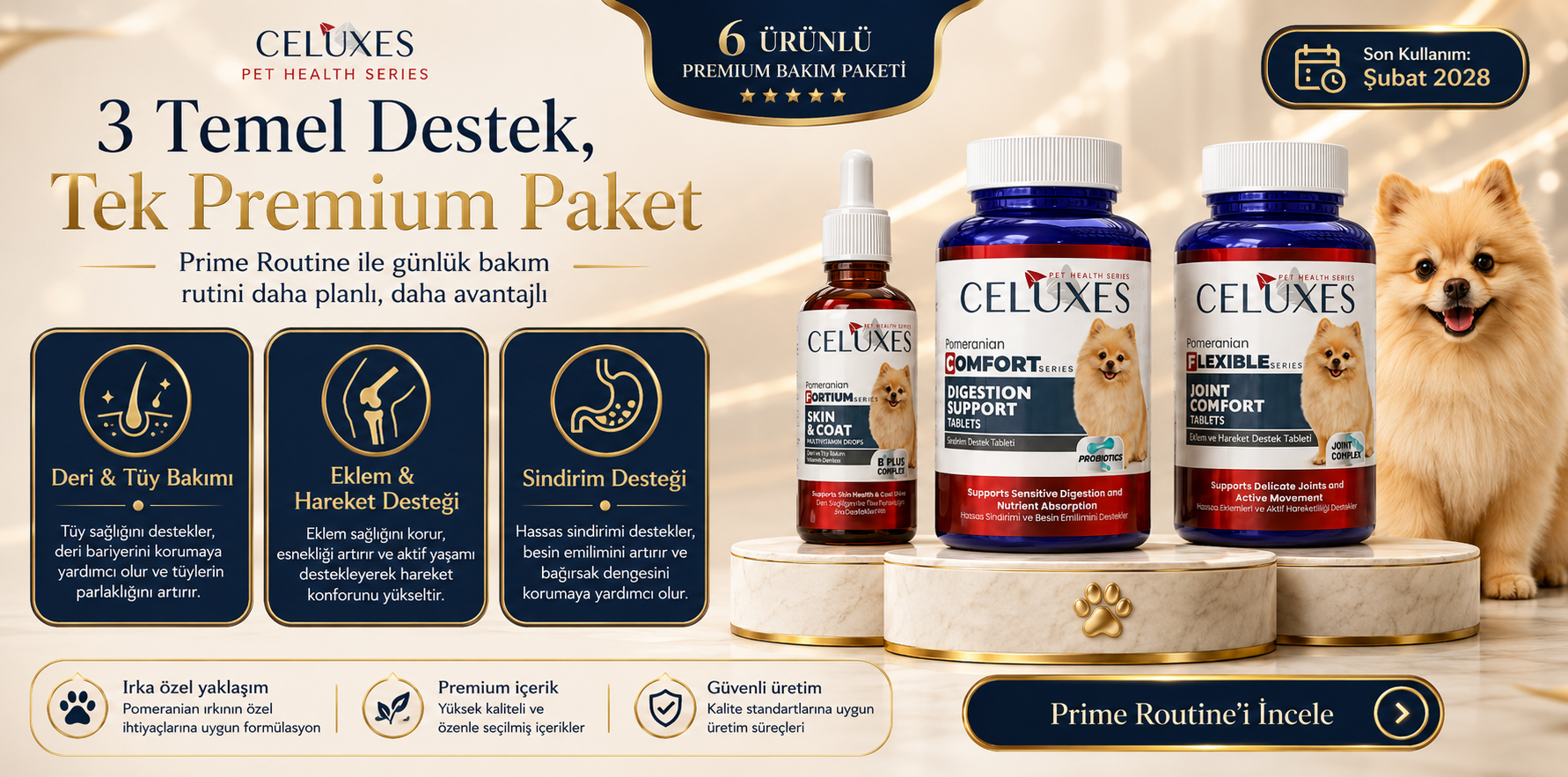 Pomeranian Prime Routine Paket İçeriği