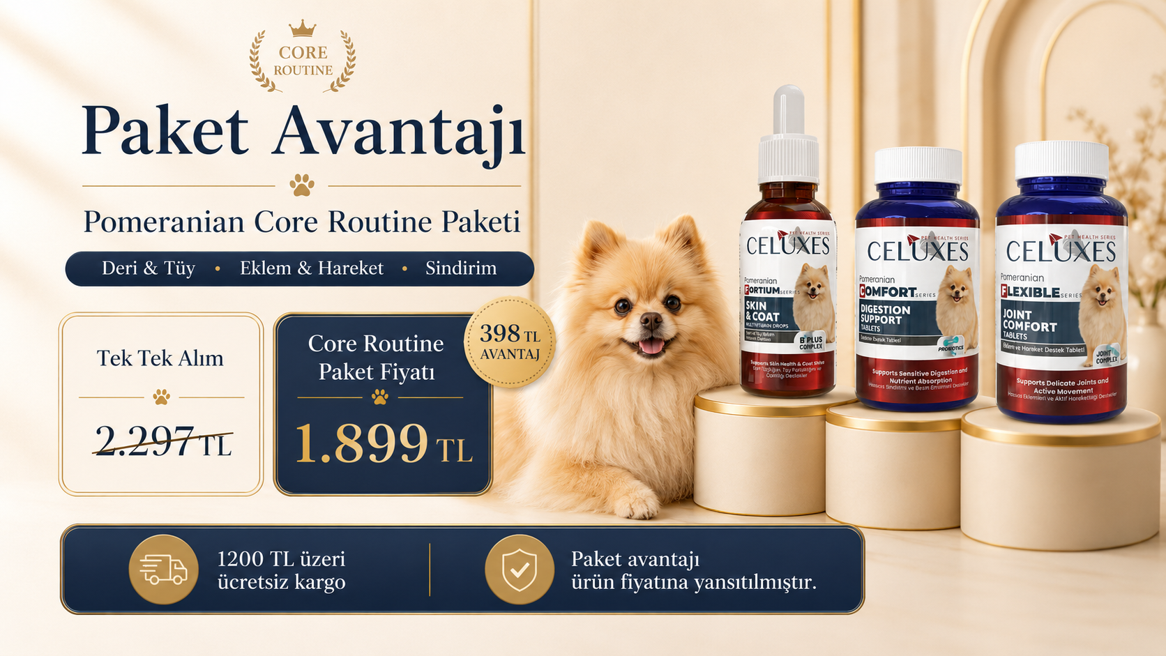 Pomeranian Core Routine Paket Avantajı