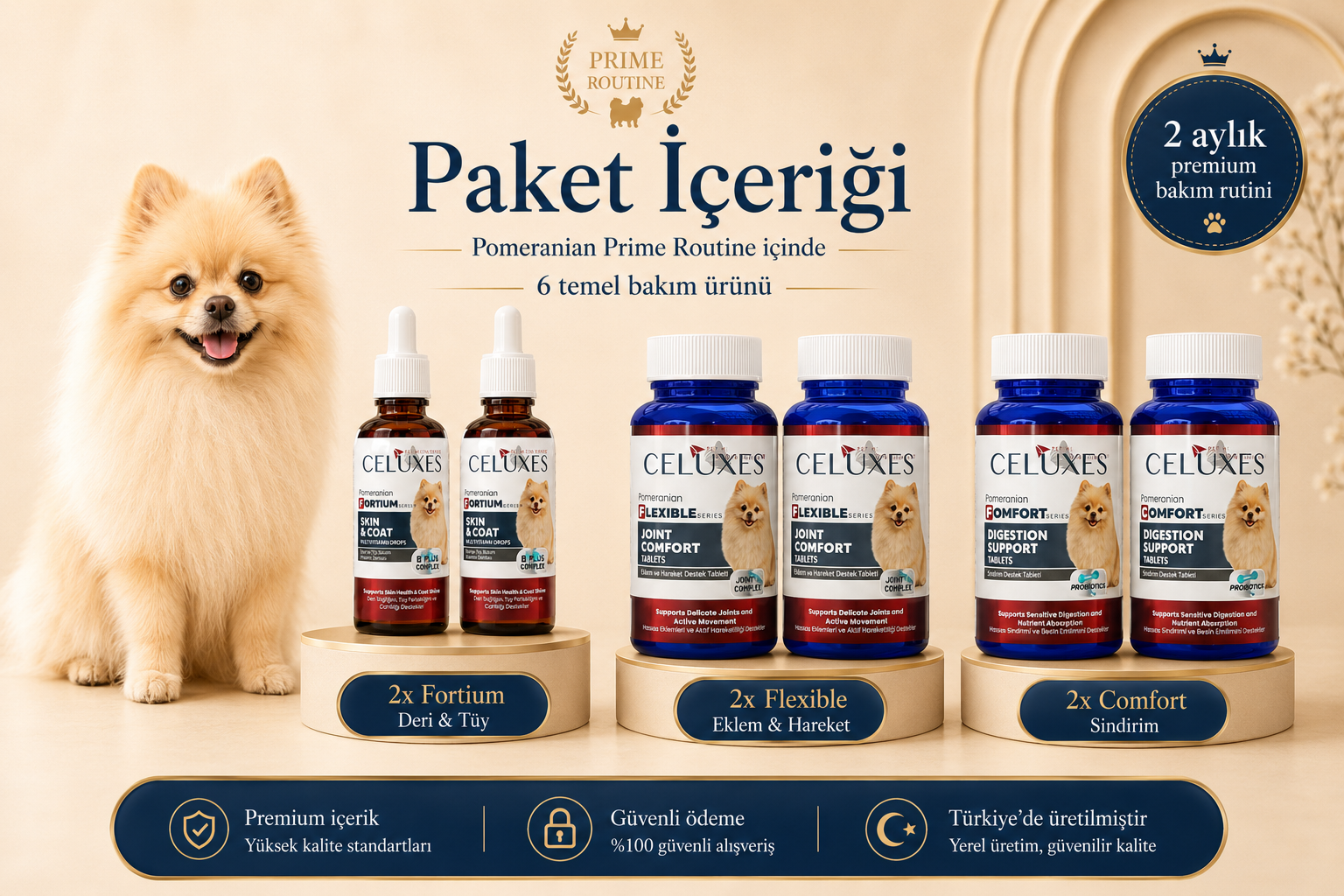 Pomeranian Prime Routine Paket İçeriği