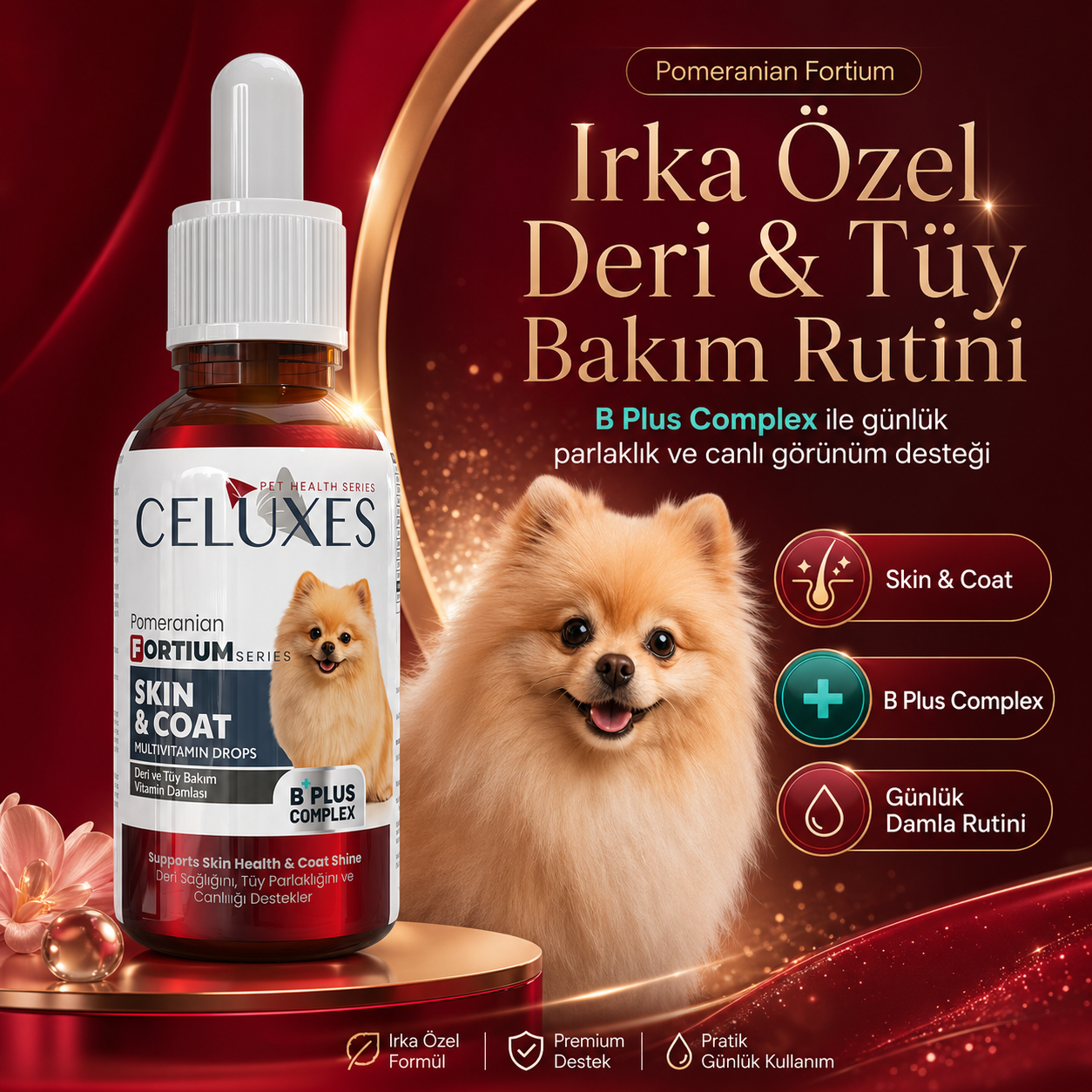 Celuxes Pomeranian Fortium Skin and Coat Multivitamin Drops