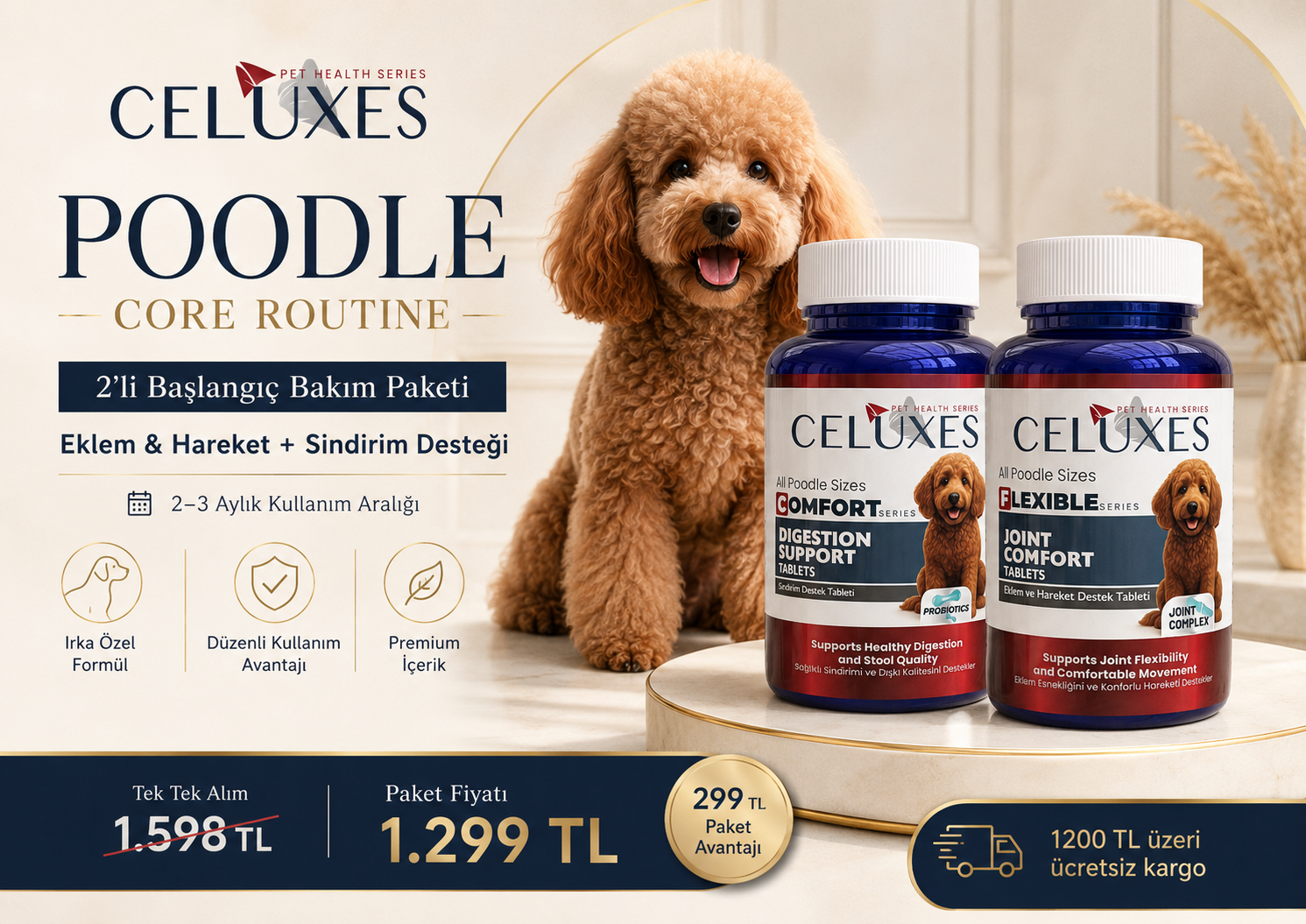 Poodle Core Routine Paket İçeriği - 2'li Premium Destek