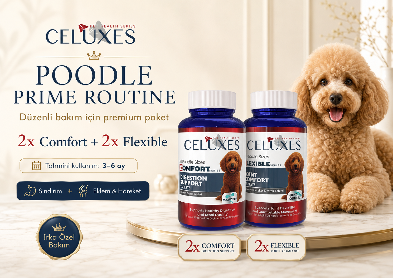 Poodle Prime Routine Paket İçeriği - 4'lü Premium Destek