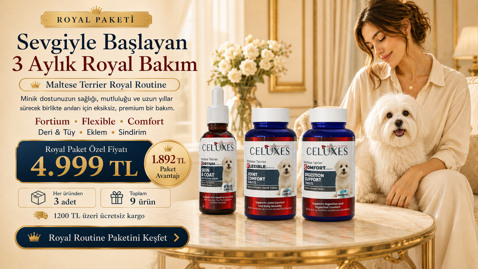 Maltese Terrier Royal Routine Paket Avantajları