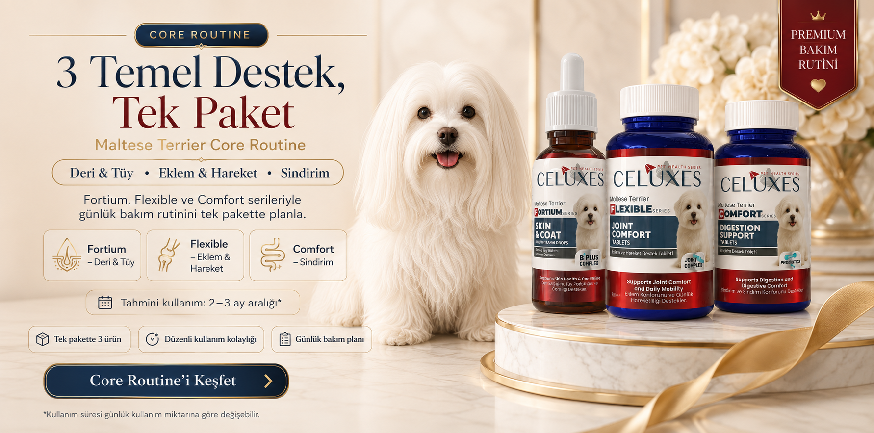 Maltese Terrier Core Routine Paket İçeriği