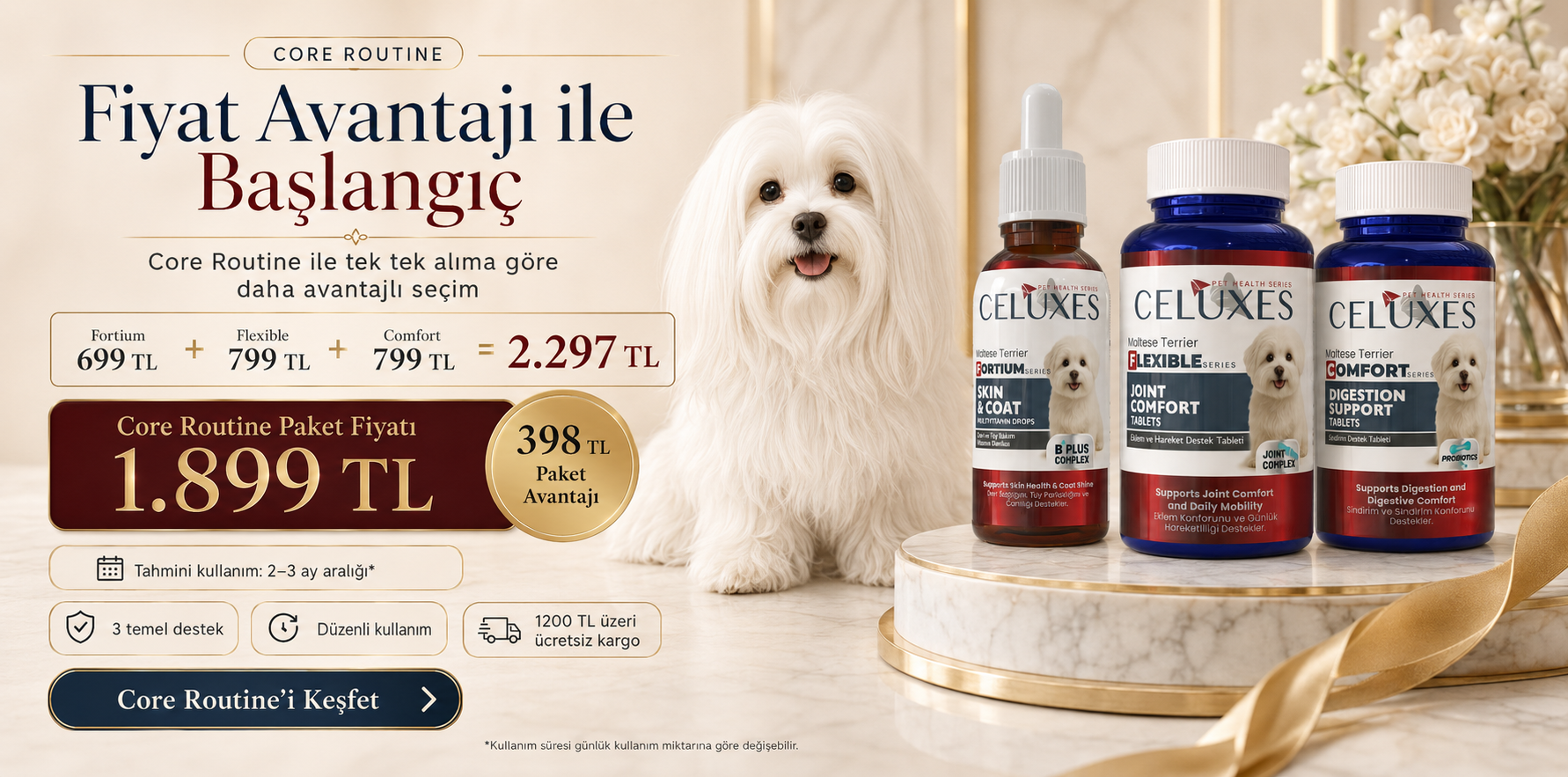 Maltese Terrier Core Routine Paket Avantajı