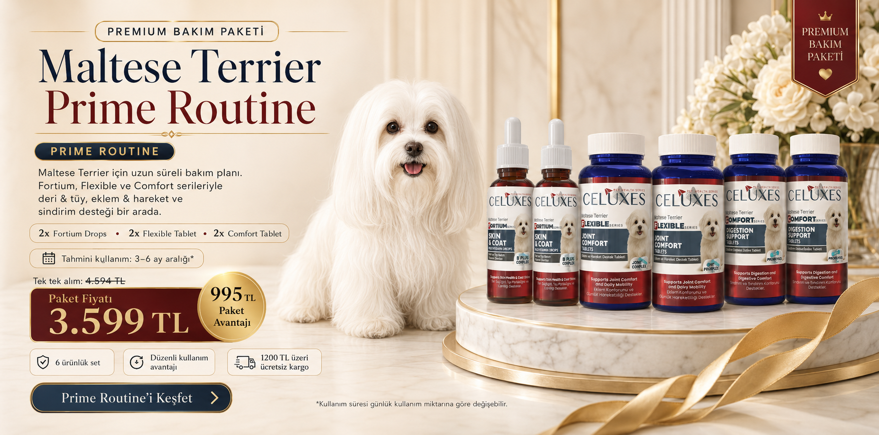 Maltese Terrier Prime Routine Paket İçeriği