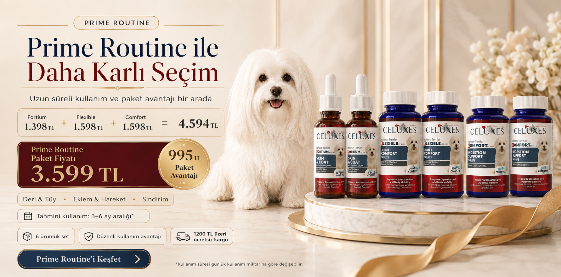 Maltese Terrier Prime Routine Paket Avantajı