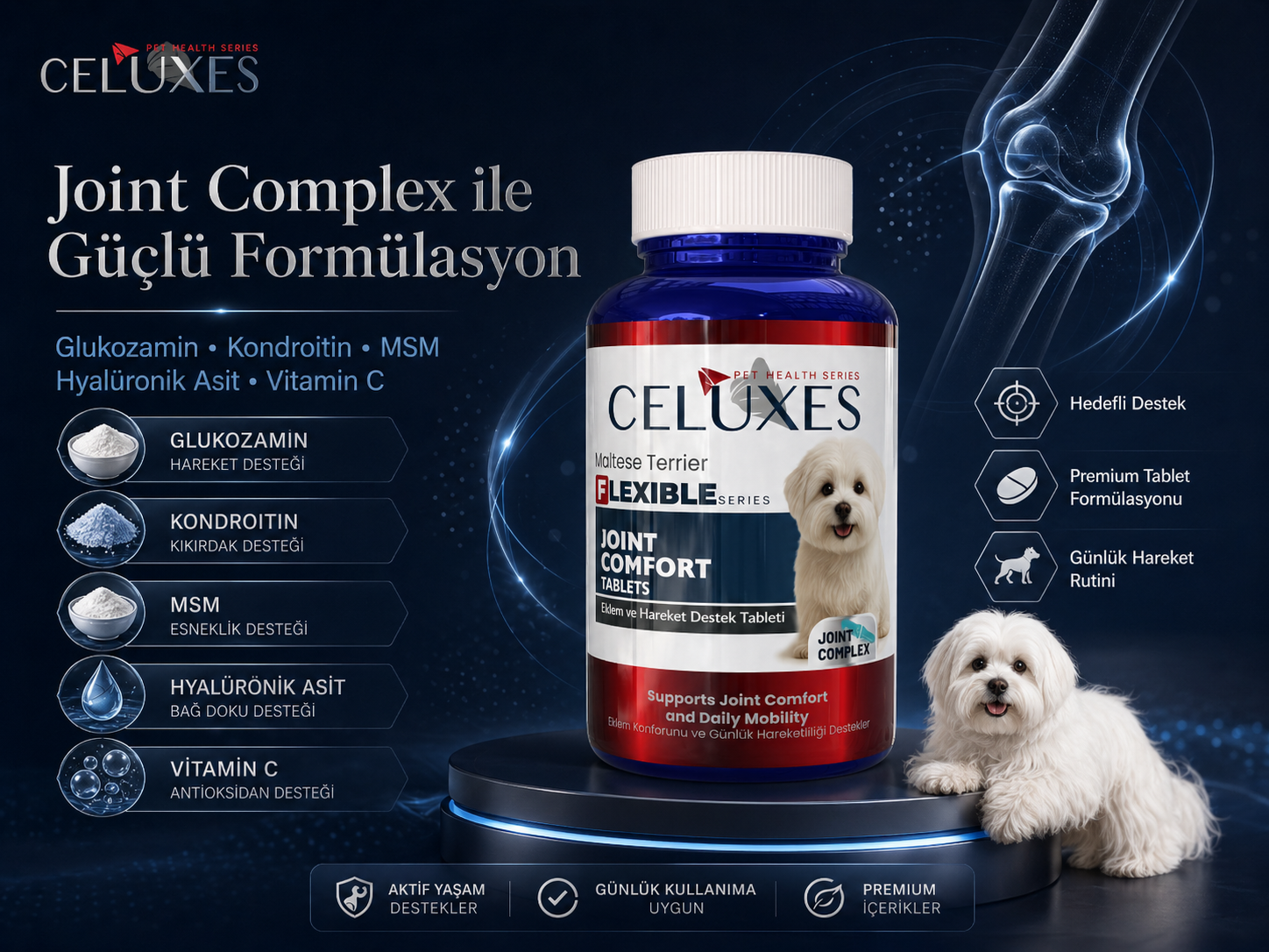 Joint Complex ile güçlü formülasyon Maltese Terrier Flexible Tablet