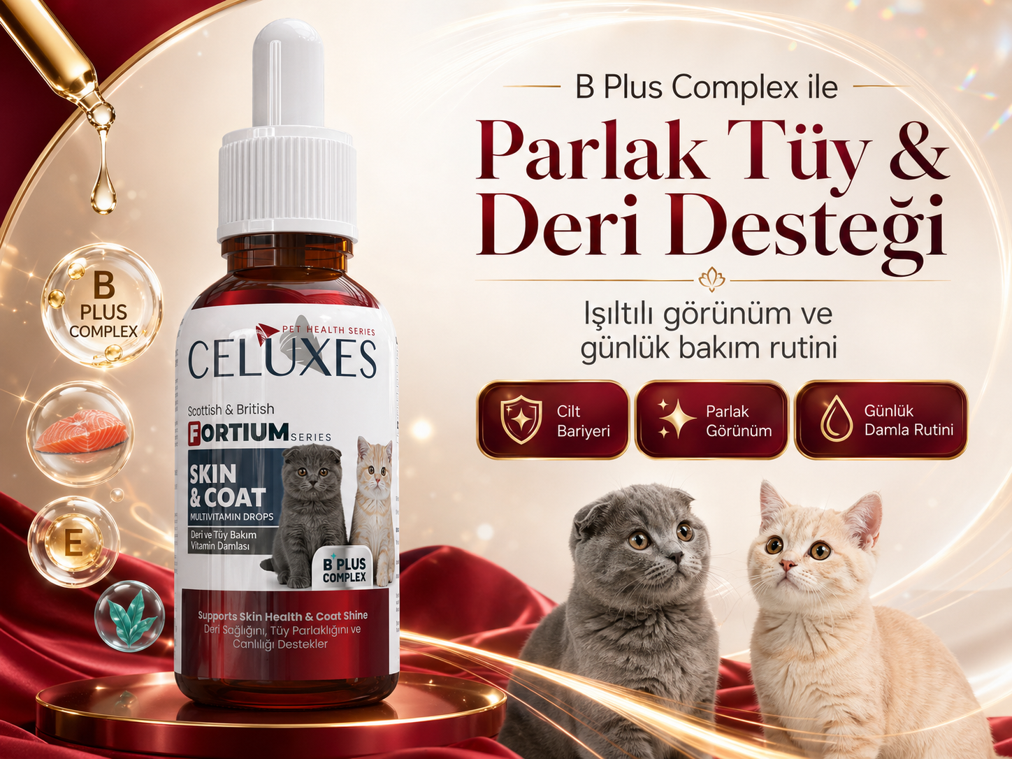 B Plus Complex ile Parlak Tüy ve Deri Desteği