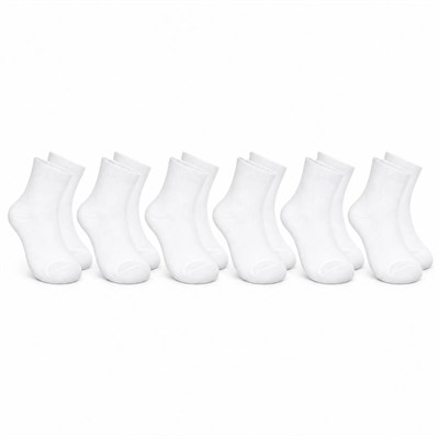 Çocuk Beyaz Çorap 6lı Set İnce Dikişli Yumuşak Nefes Alabilen Okul Günlük Rahat Çorap 5-11 Yaş Seti