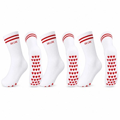 DB LINE Kaydırmaz Yoga Pilates Çorabı 4lü | Pamuklu Silikon Taban, Barre Stüdyo Spor