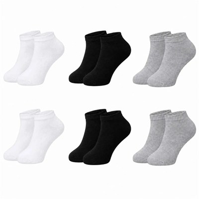 Erkek Bambu Patik Çorap 6lı | Nefes Alan Nem Emici Yumuşak, Siyah Beyaz Gri Günlük Spor
