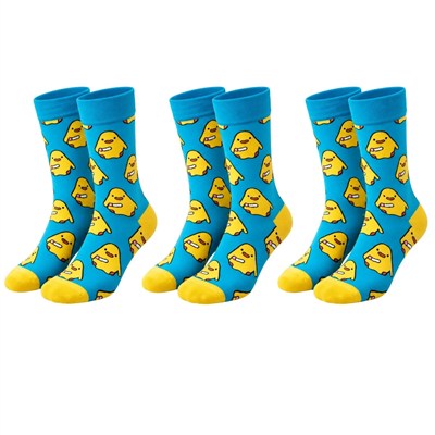 Renkli Civciv Desenli Unisex Çorap 3lü Set | Yumuşak, Esnek, Konforlu ve Günlük Kullanıma Uygun