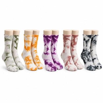 Unisex Batik Desenli Çorap 5li Set Renkli Pamuklu Uzun Soket Dikişsiz Nefes Alan Günlük Spor Çorabı