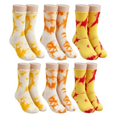 Unisex Batik Desenli Çorap 6lı Set Pamuklu Renkli Uzun Soket Dikişsiz Nefes Alan Günlük Spor Çorabı
