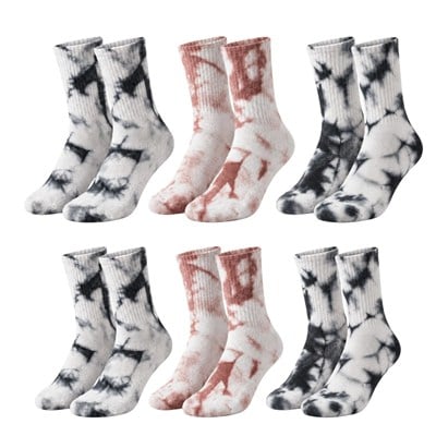 Unisex Batik Desenli Çorap 6lı Set Pamuklu Uzun Soket Günlük Spor Nefes Alan Dikişsiz