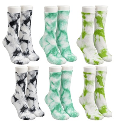 Unisex Batik Desenli Çorap 6lı Set Renkli Pamuklu Uzun Soket Dikişsiz Nefes Alan Günlük Spor Çorabı