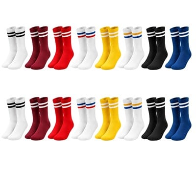 Unisex Renkli Çorap Çizgili 16lı Set Uzun Soket Günlük Spor Kolej Stil Rahat Kadın Erkek Çorabı