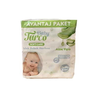 BABY TURCO ISLAK HAVLU SOFT CARE 3 X 90 ADET