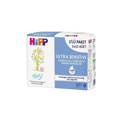 HIPP BABYSANFT ISLAK MENDİL YENİDOĞAN 3 X 52 ADET