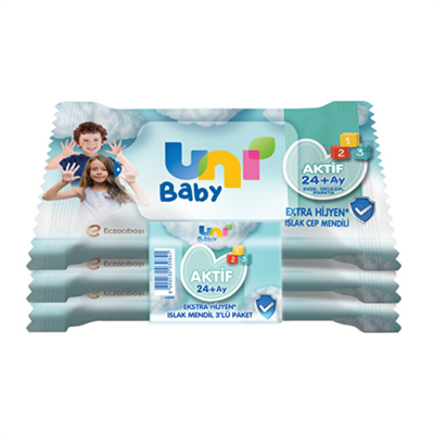 UNI BABY AKTİF CEP MENDİLİ 3 X 15 ADET
