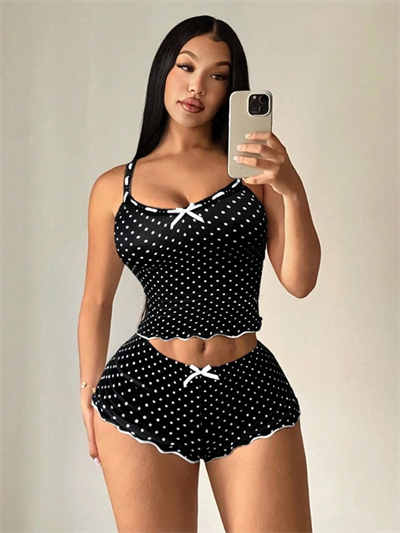 YusaOnline BELENG 2315 KADIN İP ASKILI ŞORTLU PİJAMA TAKIMI 26Y