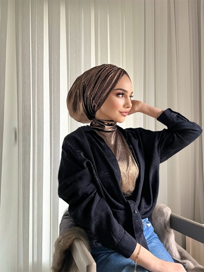 Bakır Glitter Simli Bone