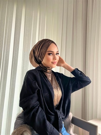 Bakır Glitter Simli Bone