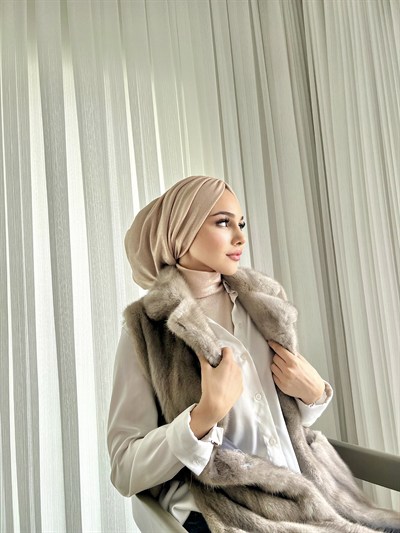 Bej Glitter Simli Bone 