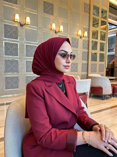Bordo Çıtçıtlı Salaş Eşarp