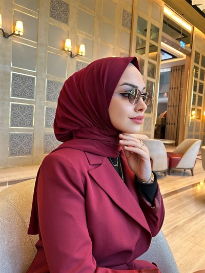 Bordo Çıtçıtlı Salaş Eşarp
