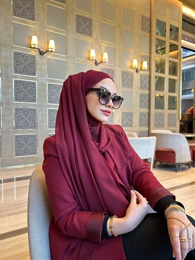 Bordo Elegant Önü Düz Boneşal