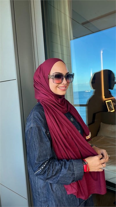 Bordo Hazır Penye Şal
