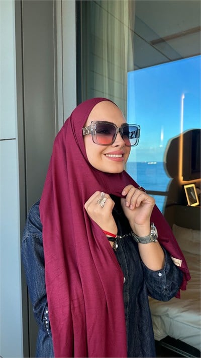 Bordo Hazır Penye Şal