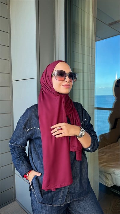 Bordo Hazır Penye Şal