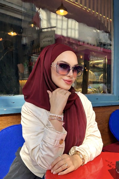 Bordo Önü Düz Elegant Boneşal