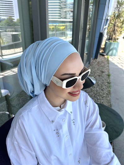 Buz Mavisi Salaş Bandanalı Bone