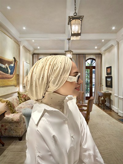Fildişi Brilliant Taşlı Bone