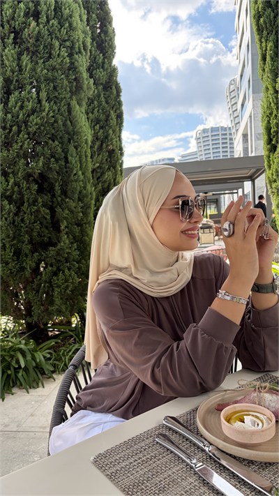 Fildişi Çapraz Multi Hijab