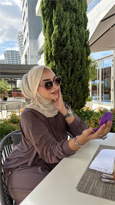 Fildişi Çapraz Multi Hijab