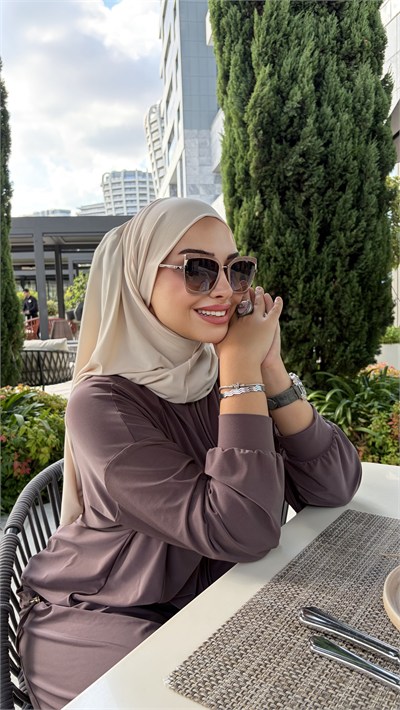Fildişi Düz Multi Hijab