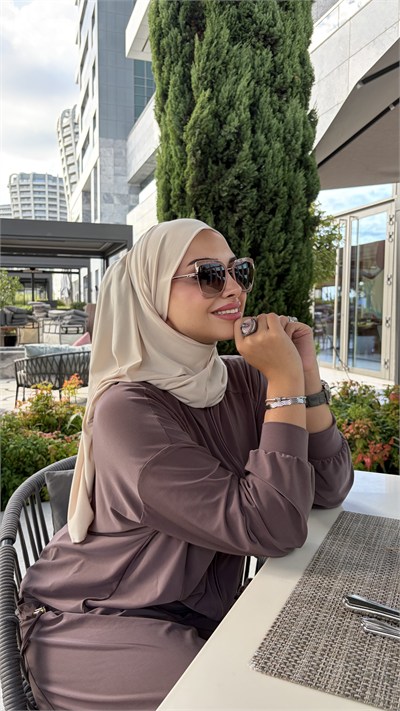 Fildişi Düz Multi Hijab