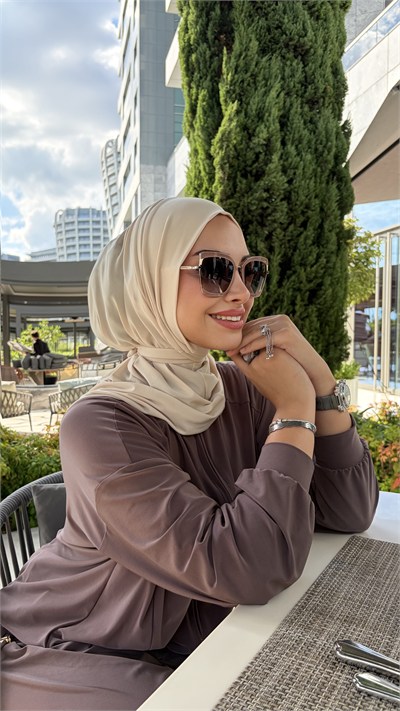 Fildişi Düz Multi Hijab