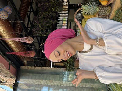 Fuşya Salaş Çapraz Bone