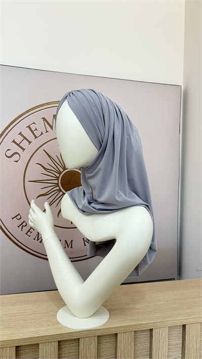 Gri Büzgülü Multi Hijab