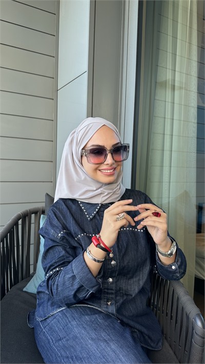 Gri Çapraz Multi Hijab