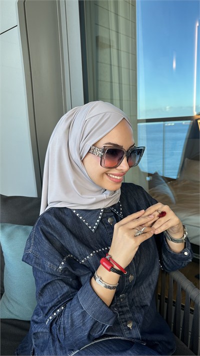 Gri Çapraz Multi Hijab