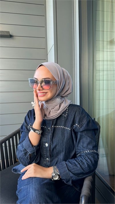 Gri Çıtçıtlı Hijab Şal